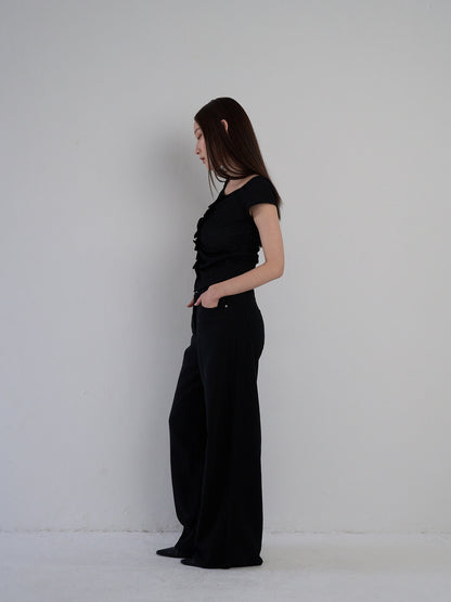 frill waffle knit