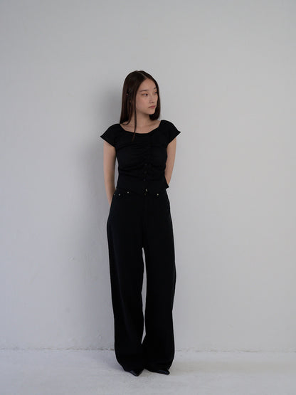 frill waffle knit