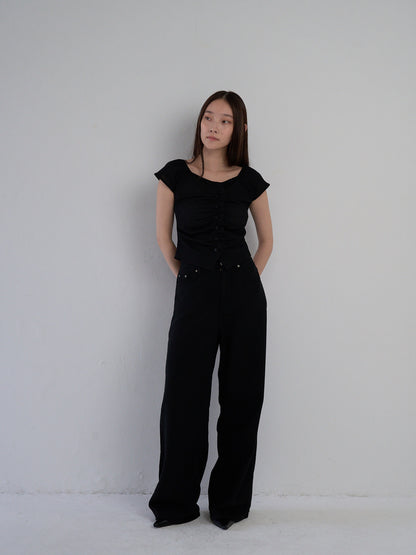 frill waffle knit