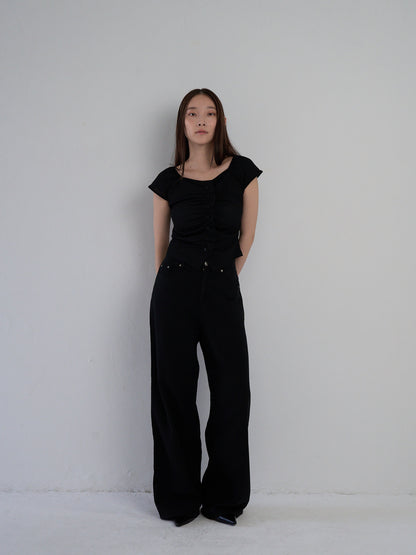 frill waffle knit