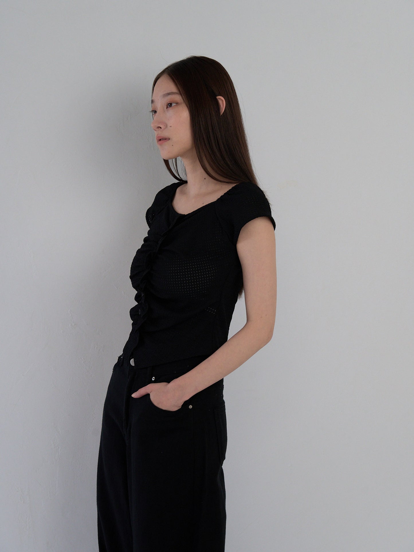 frill waffle knit