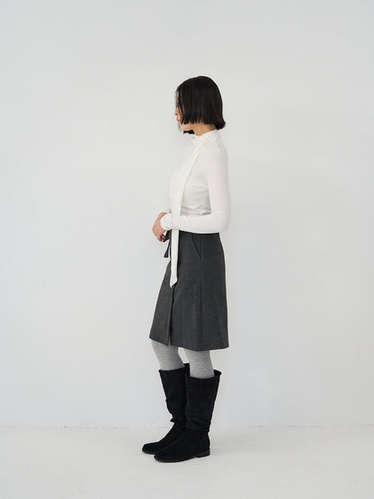 pocket wool midi skirt