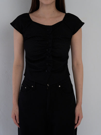frill waffle knit