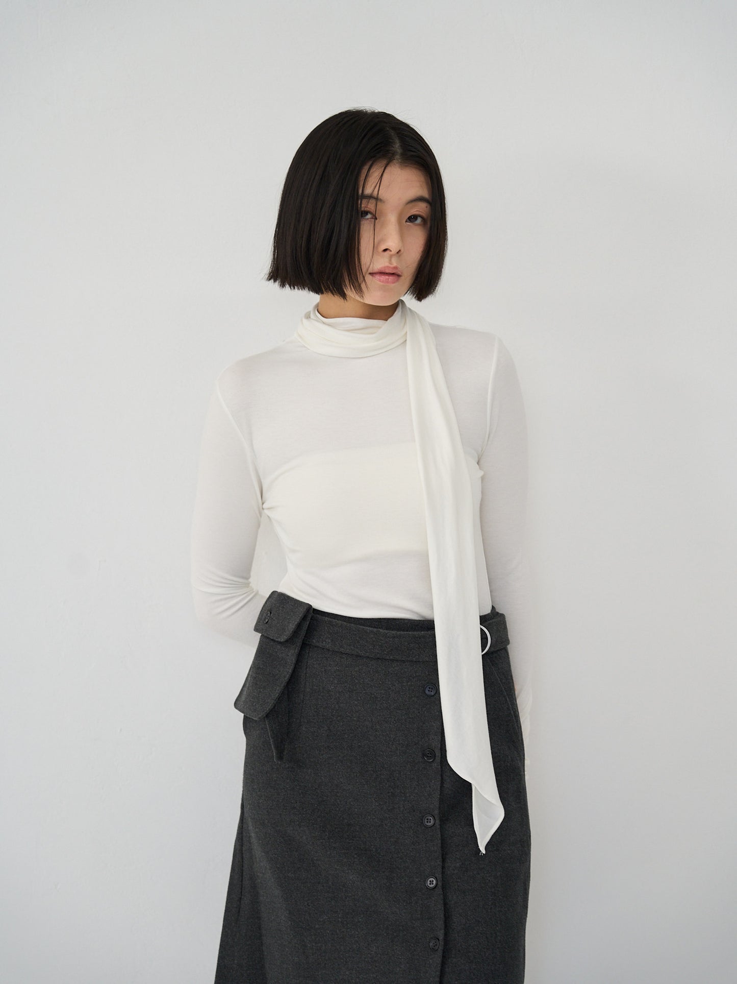 scarf turtleneck top