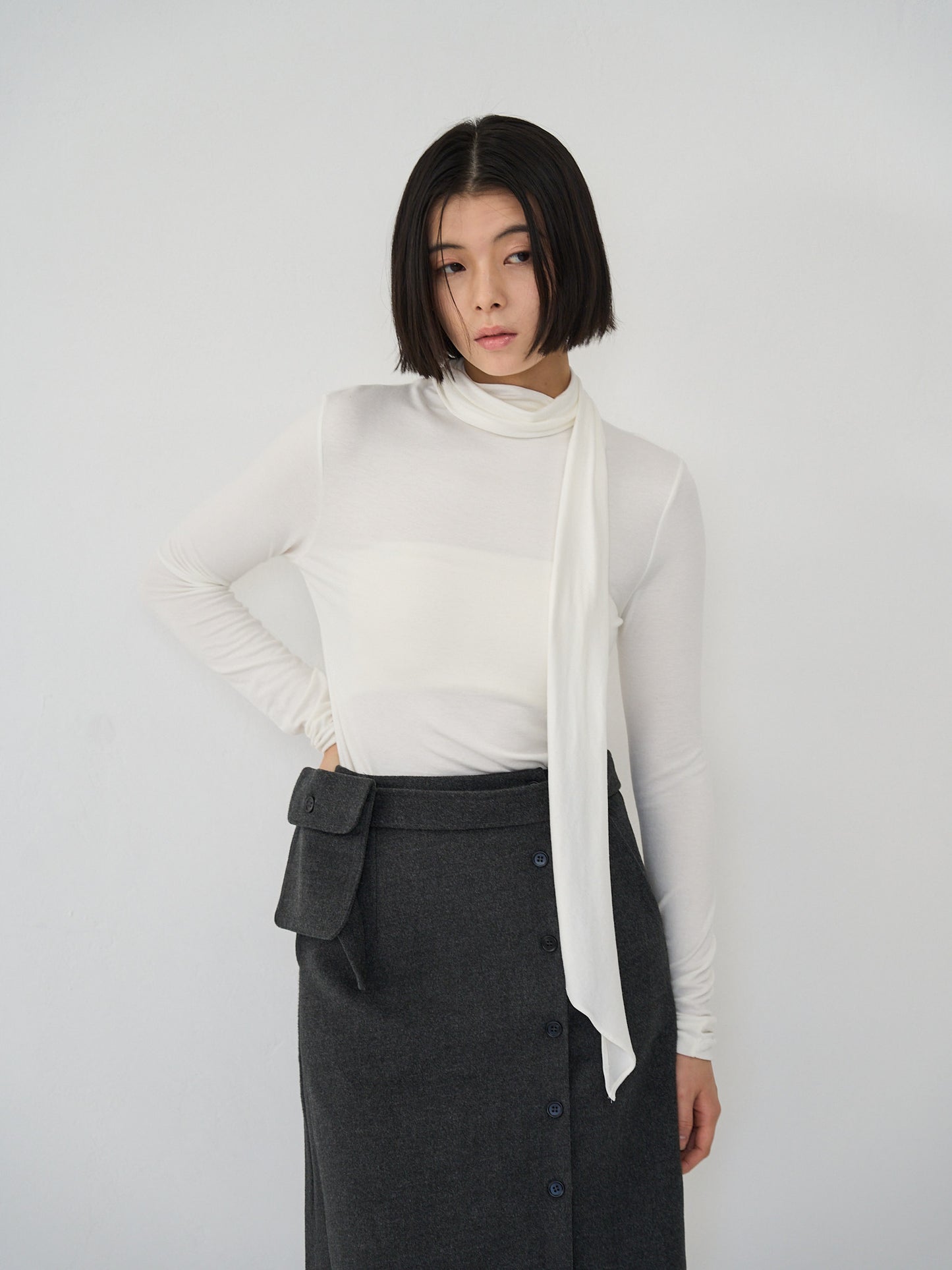 scarf turtleneck top