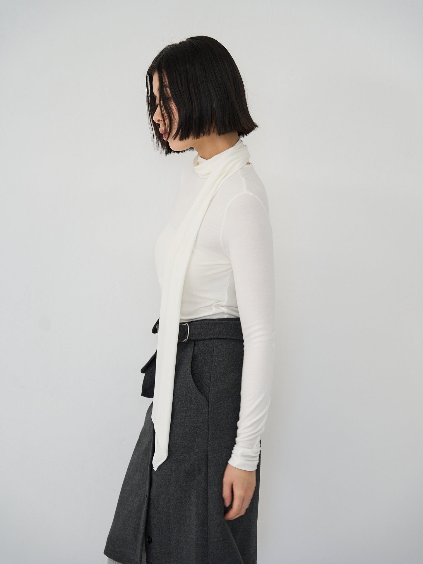 scarf turtleneck top