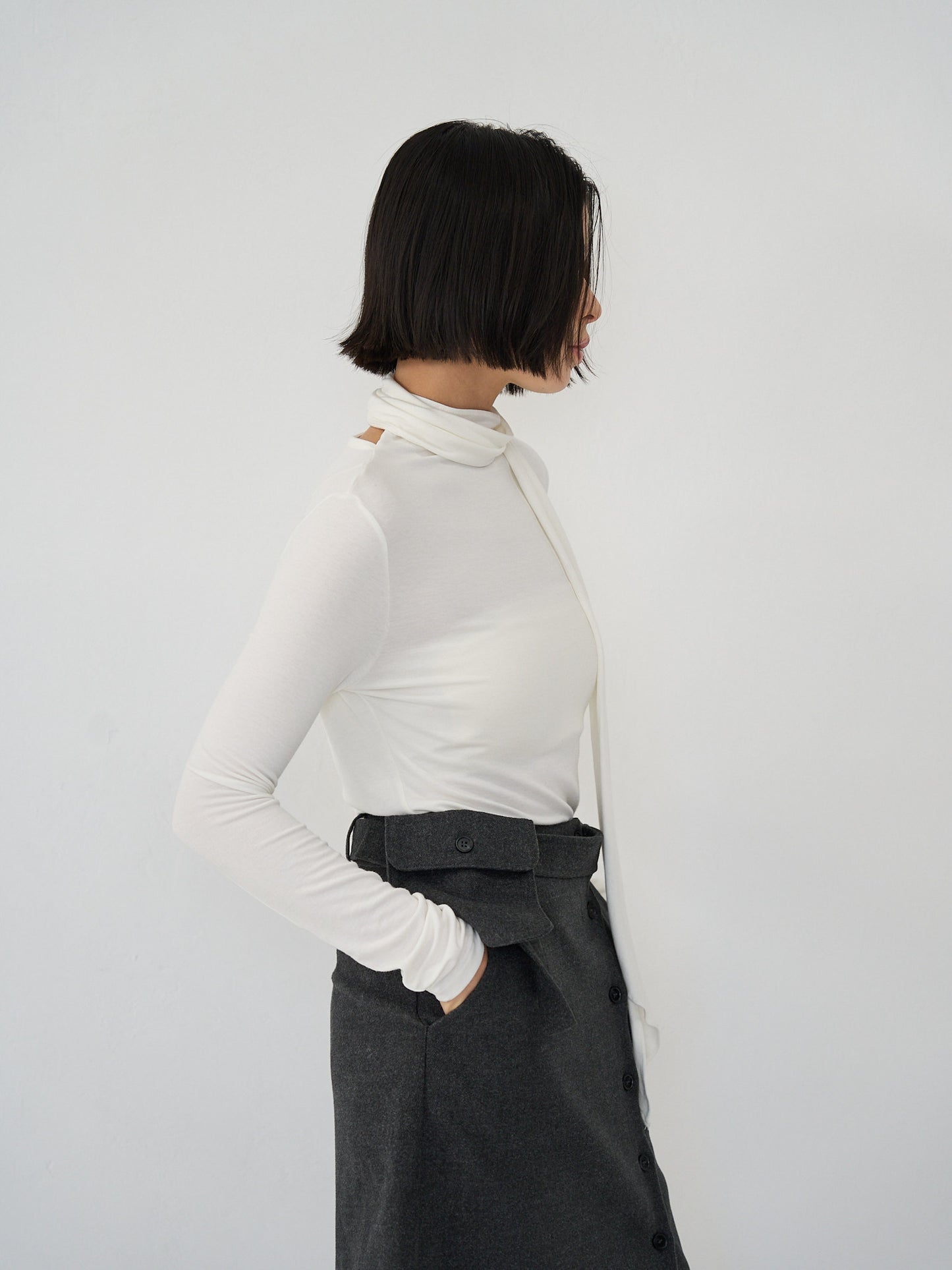 scarf turtleneck top