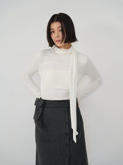 scarf turtleneck top