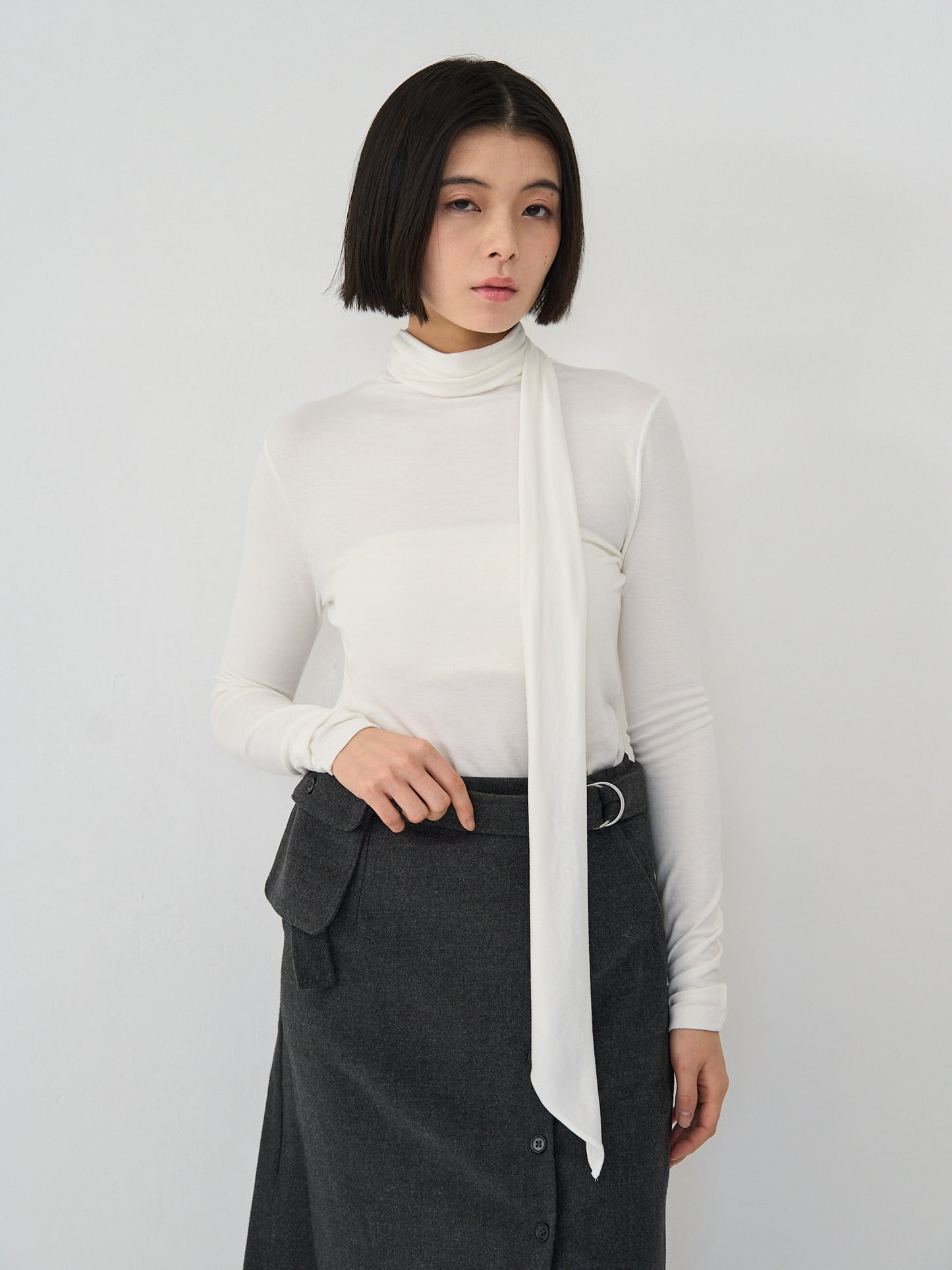 scarf turtleneck top