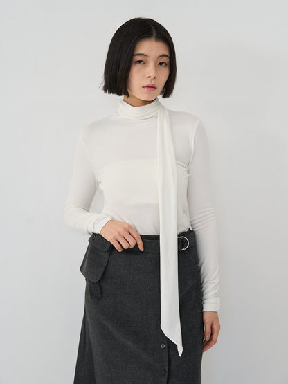 scarf turtleneck top