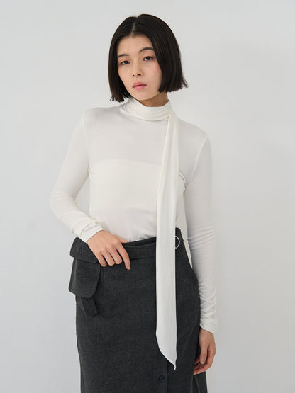 scarf turtleneck top