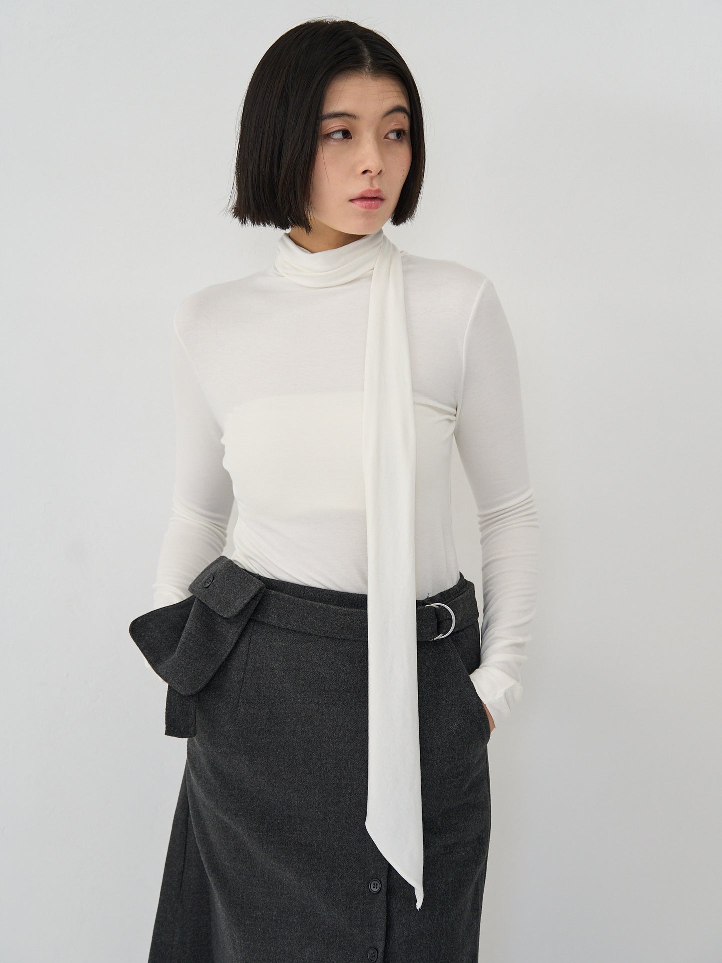 scarf turtleneck top