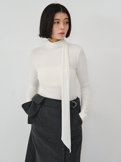 scarf turtleneck top