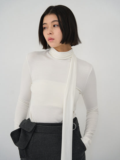 scarf turtleneck top