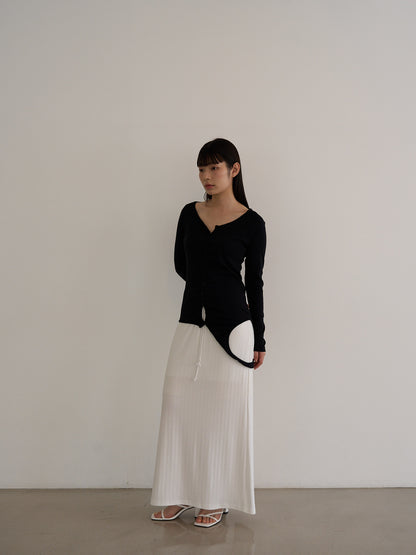 curved hem button top