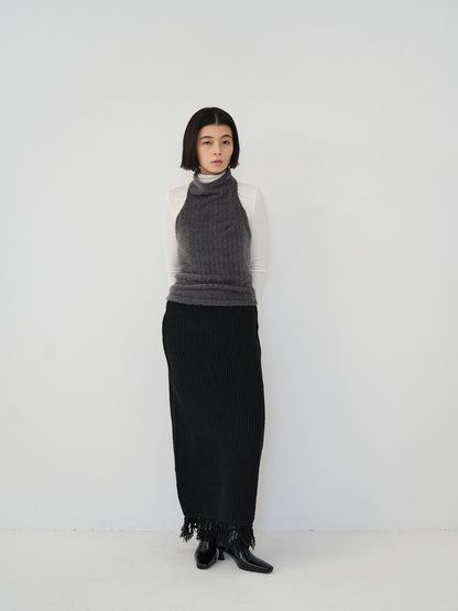 fringe knit skirt