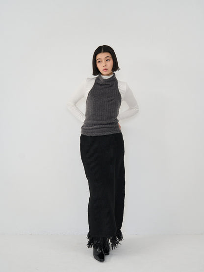 fringe knit skirt