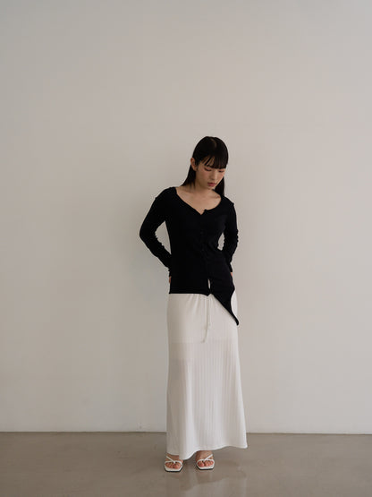 curved hem button top