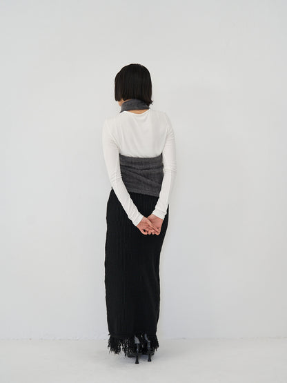fringe knit skirt