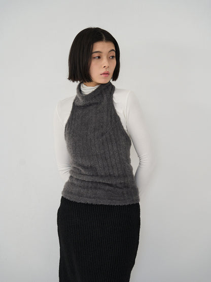 fuzzy mock neck top