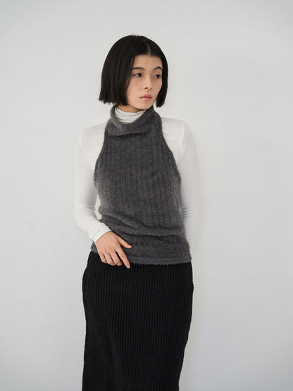 fuzzy mock neck top