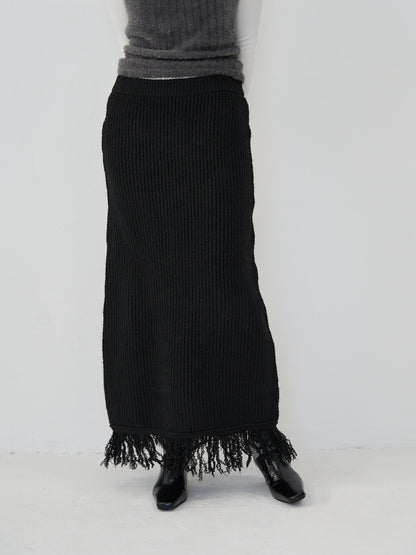 fringe knit skirt
