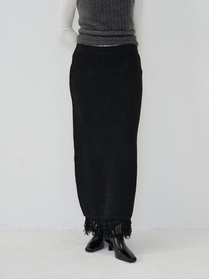fringe knit skirt