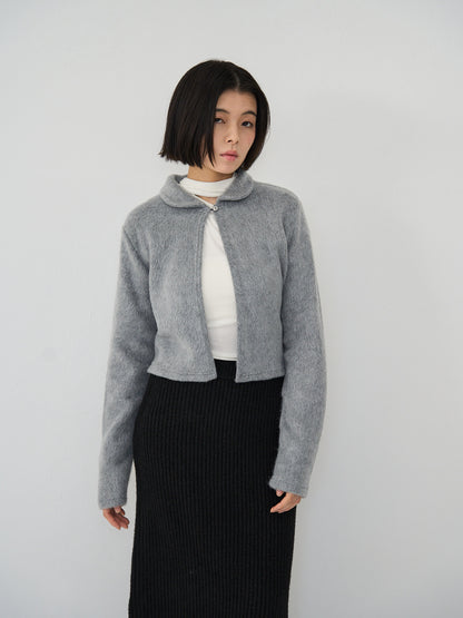 fuzzy cropped cardigan