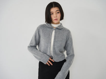 fuzzy cropped cardigan