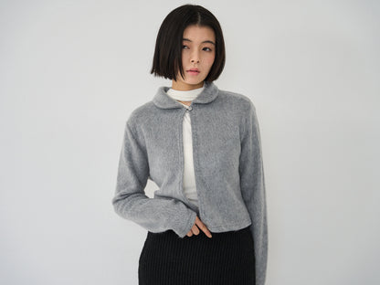 fuzzy cropped cardigan