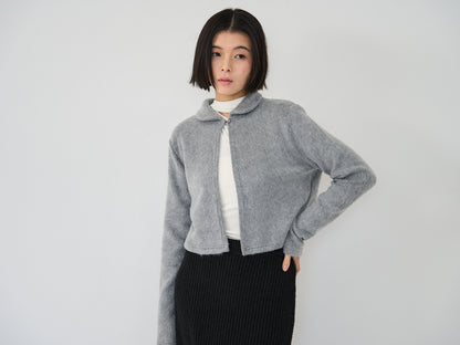 fuzzy cropped cardigan