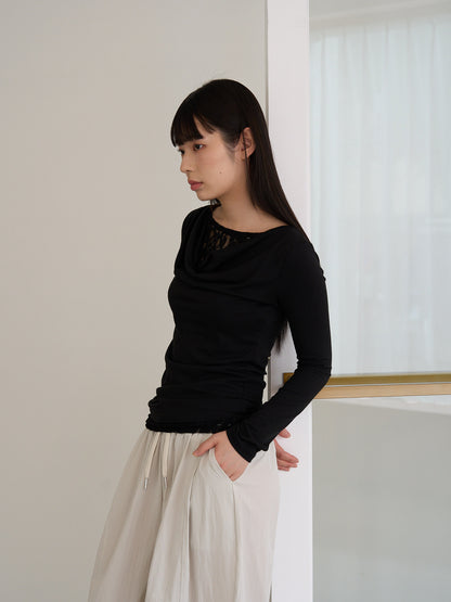 lace drape top