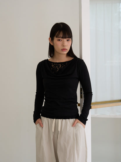 lace drape top