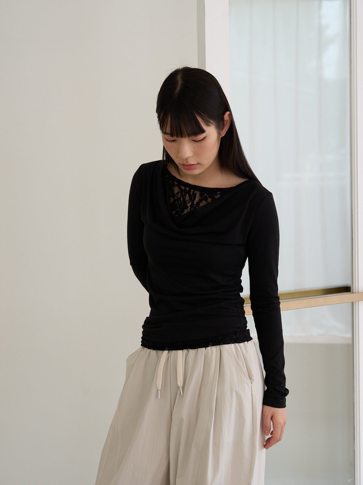 lace drape top