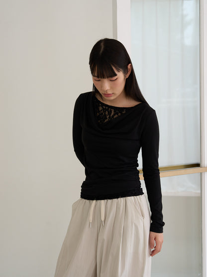 lace drape top