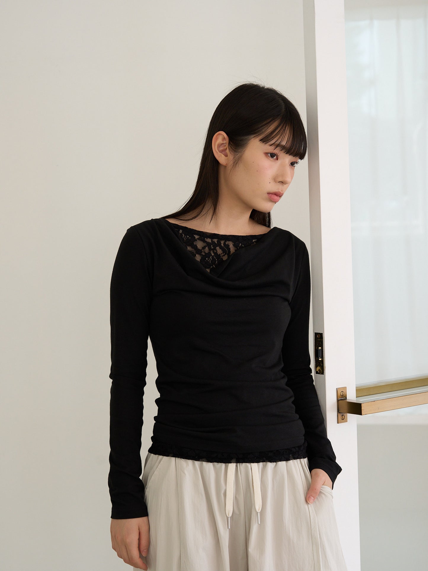 lace drape top