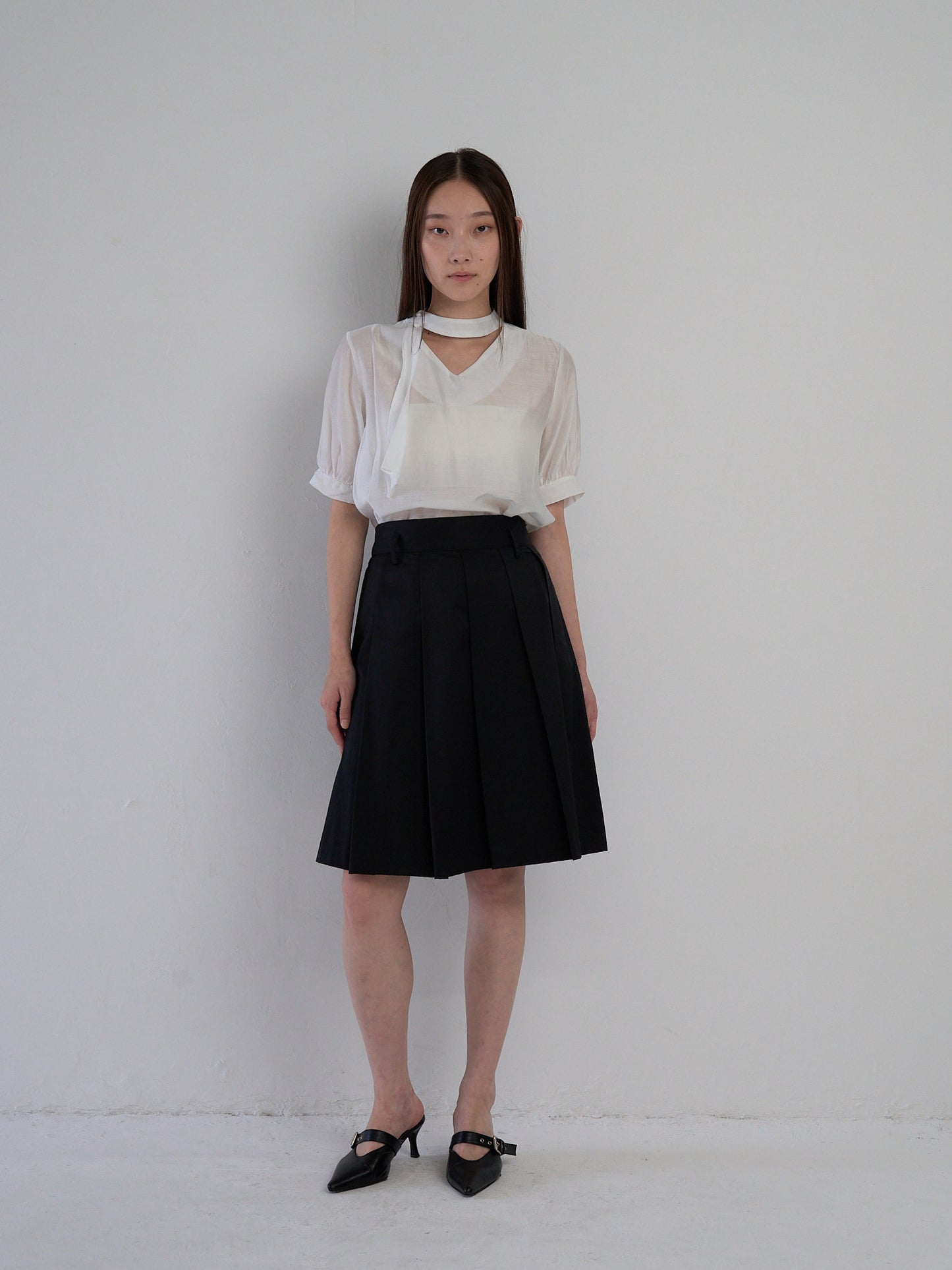 sheer tie blouse