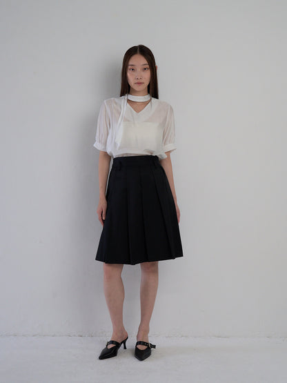 sheer tie blouse