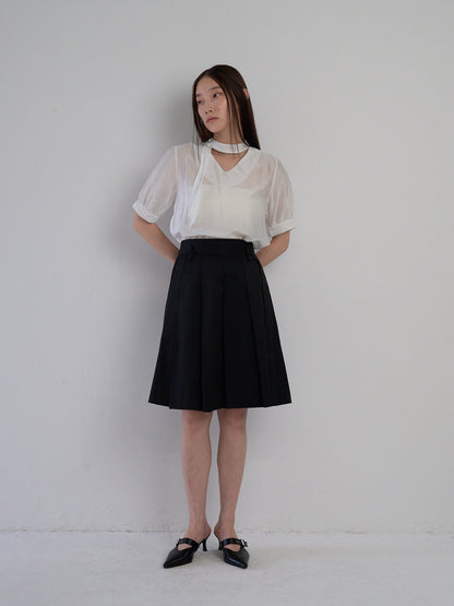 sheer tie blouse