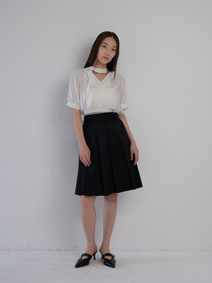 sheer tie blouse