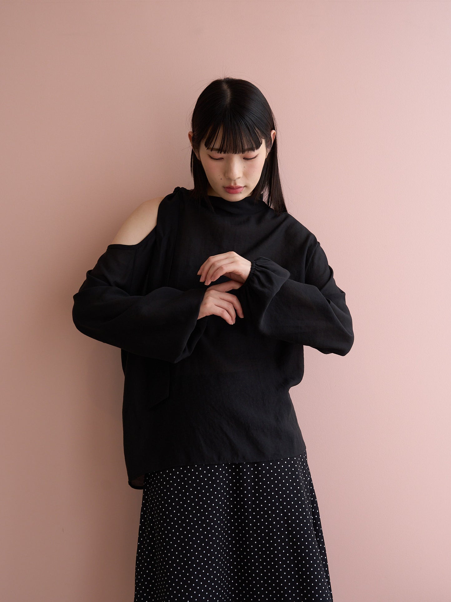 open shoulder blouse