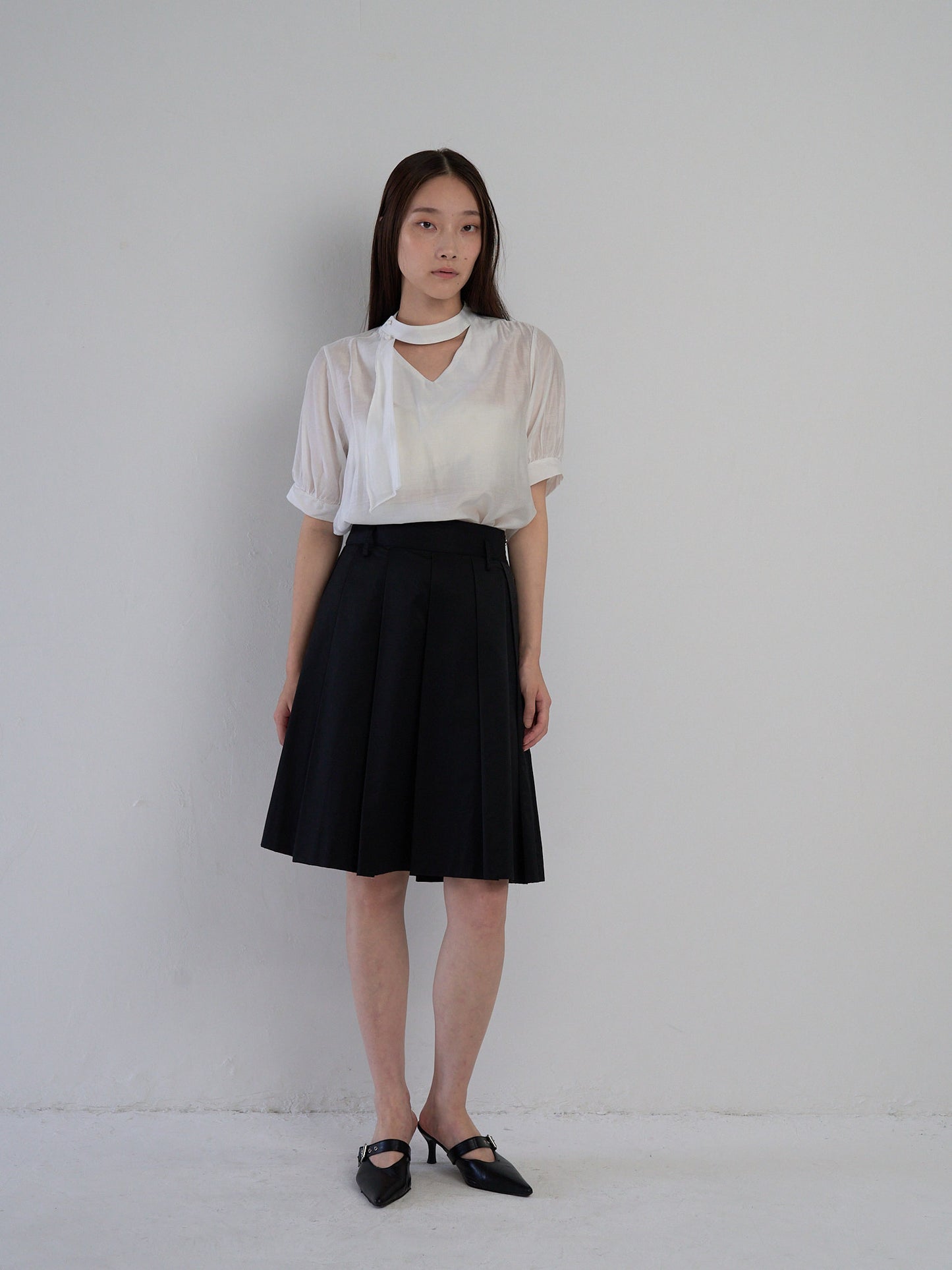 sheer tie blouse