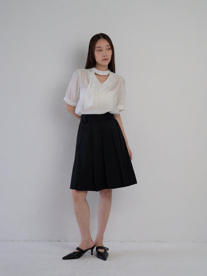 sheer tie blouse