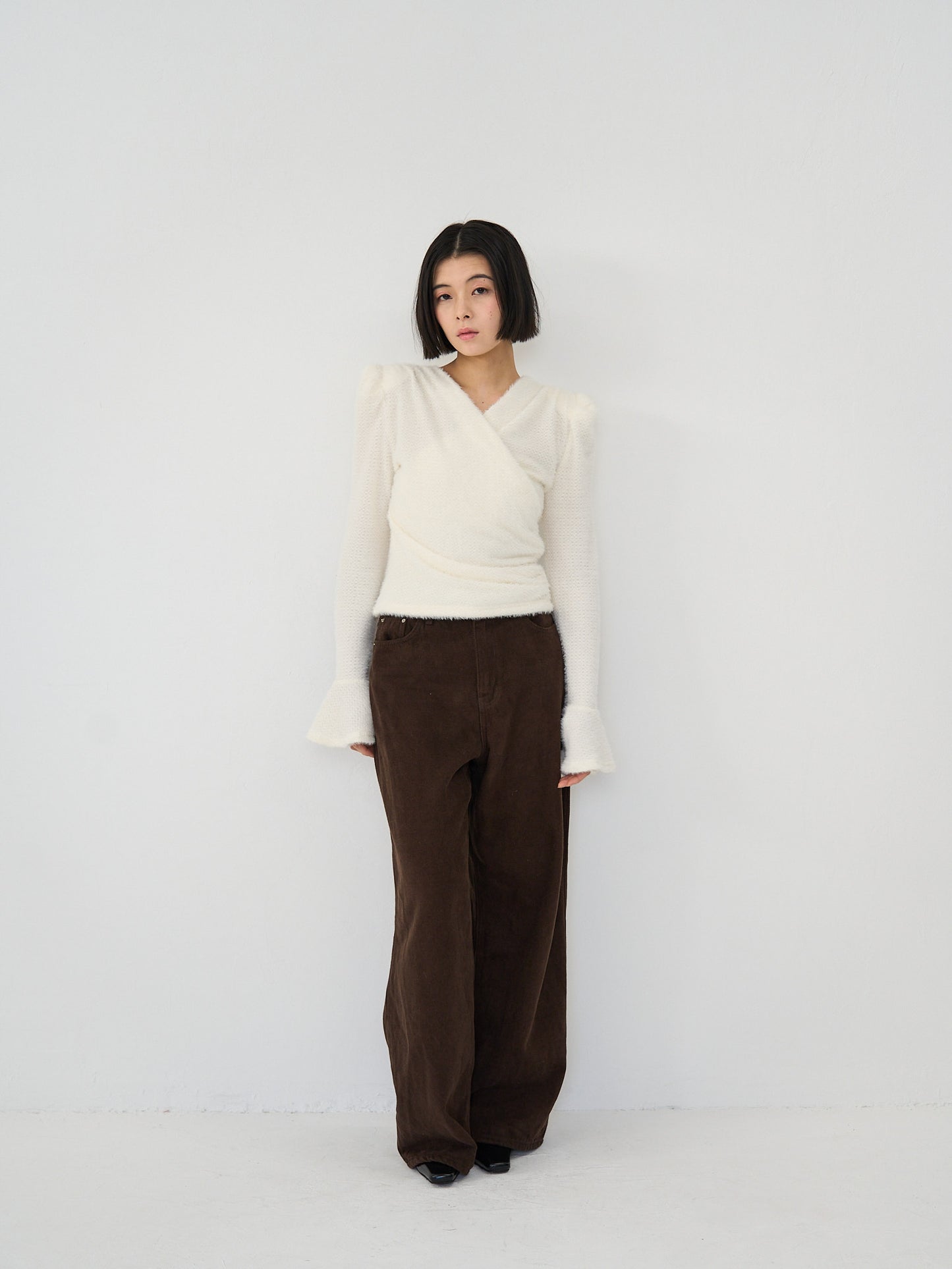 drape knit blouse