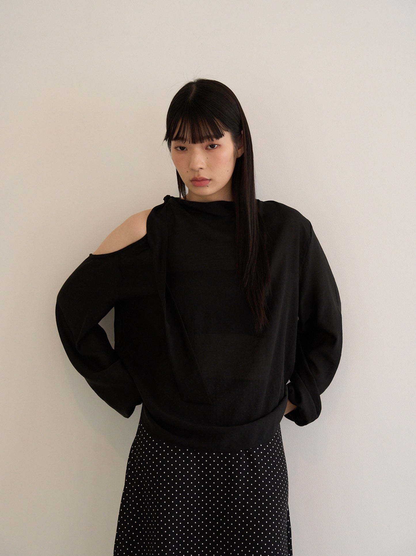 open shoulder blouse