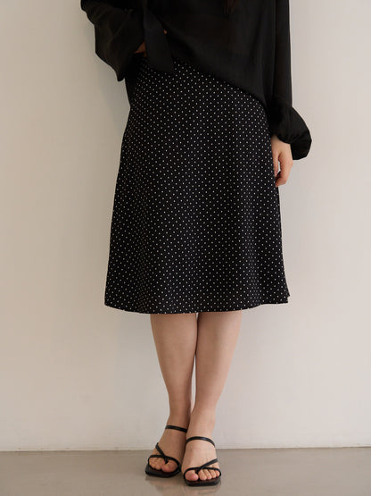 dot midi skirt