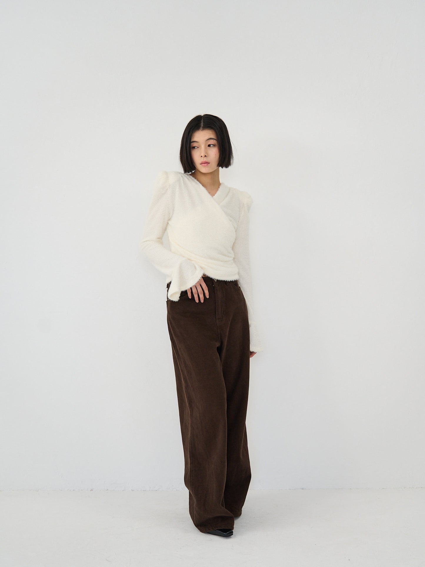 drape knit blouse