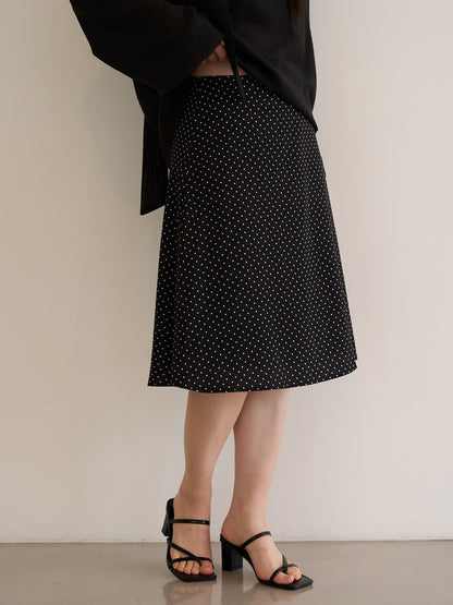 dot midi skirt