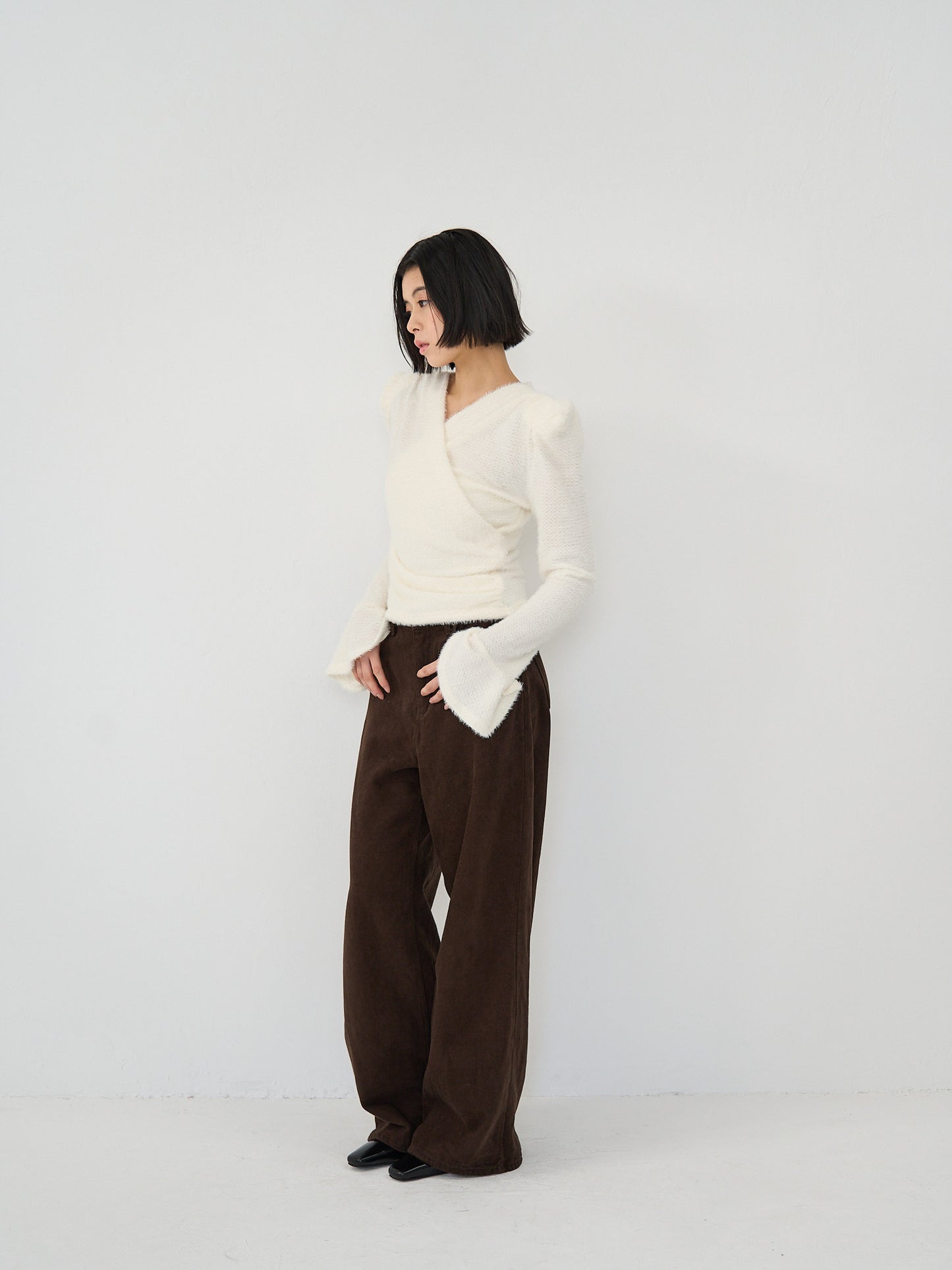 drape knit blouse