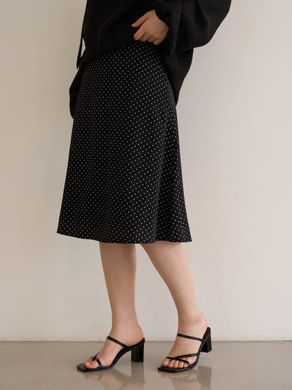 dot midi skirt